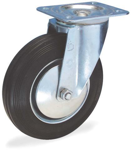BS-ROLLEN Robuust massief rubberen wiel, draagvermogen 170 kg, massief rubber banden  ZOOM