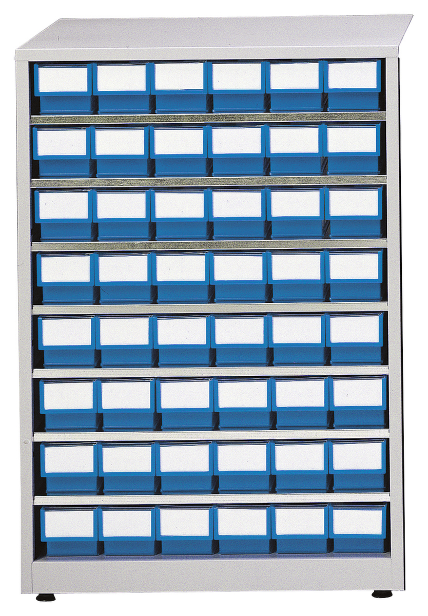 Treston Groot magazijn, 48 lade(n), RAL7035 lichtgrijs/blauw