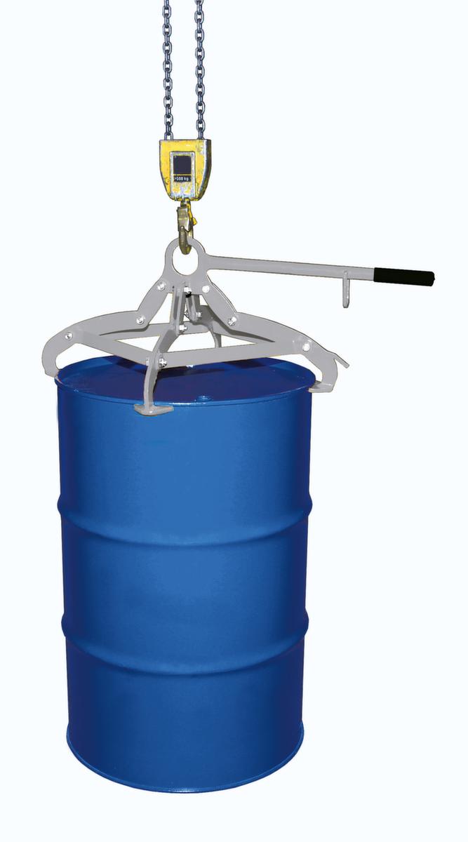 Bauer Vatengrijper voor vaten van 200 liter voor metalen vezel, opname staand  ZOOM