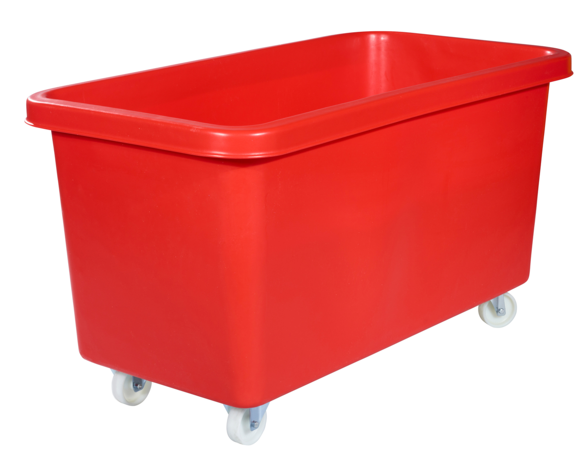 Mobiele rechthoekige container voedselveilig + versterkte basis, inhoud 450 l, rood  ZOOM