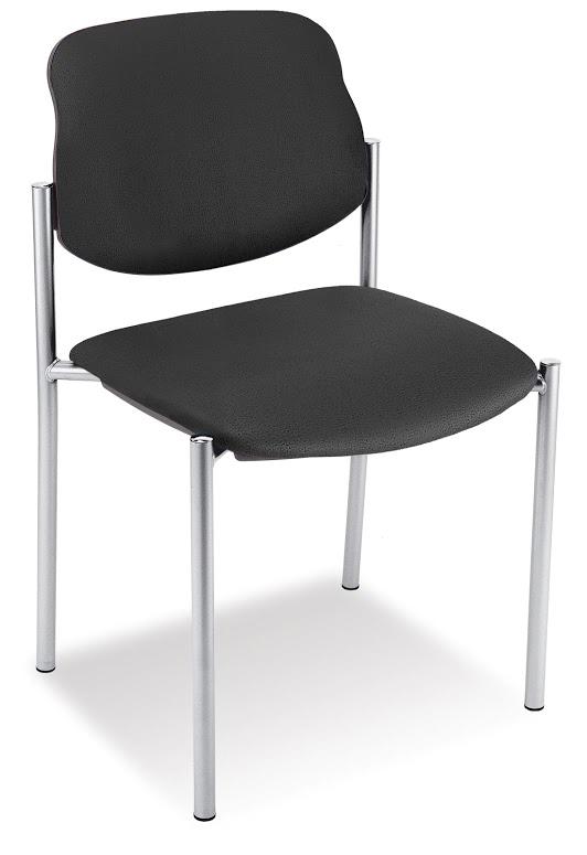 Nowy Styl 6-hoog stapelbare bezoekersstoel Style met bekleding, zitting kunstleer, zwart  ZOOM