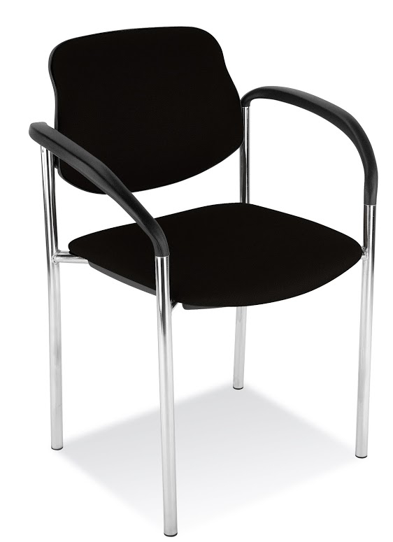 Nowy Styl 6-hoog stapelbare bezoekersstoel Style met bekleding, zitting kunstleer, zwart  ZOOM