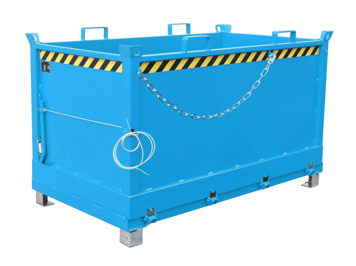 Bauer 3-voudig stapelbare scharnierende bodemcontainer tot 2 m³ in RAL 5012 lichtblauw  ZOOM