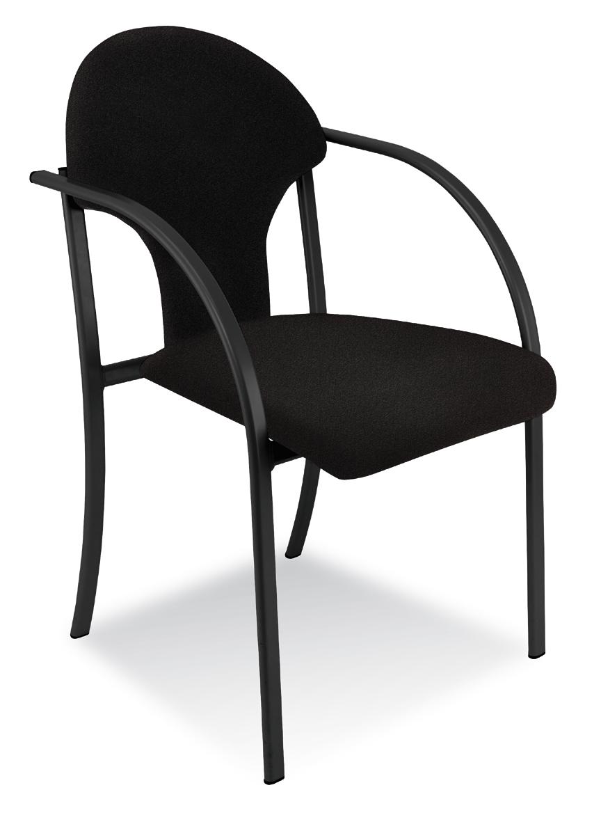Nowy Styl Bezoekersstoel met gebogen armleuningen, zitting stof (100% polyolefine), antraciet  ZOOM