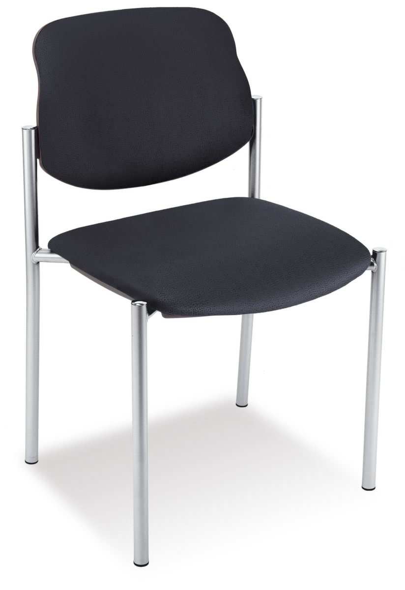 Nowy Styl 6-hoog stapelbare bezoekersstoel Style met bekleding, zitting kunstleer, antraciet  ZOOM