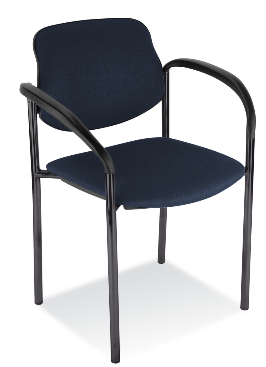 Nowy Styl 6-hoog stapelbare bezoekersstoel Style met bekleding, zitting kunstleer, blauw  ZOOM