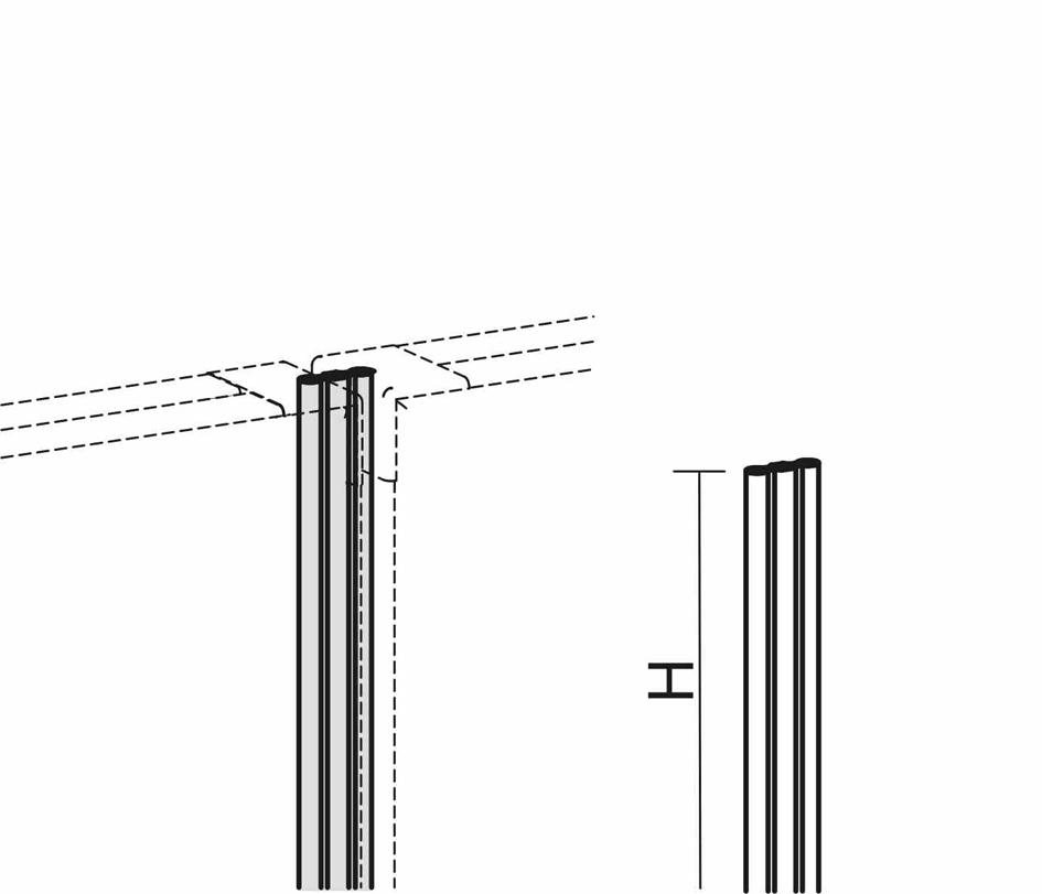 Gera lineaire verbinding Pro voor scheidingswand, hoogte 1600 mm  ZOOM