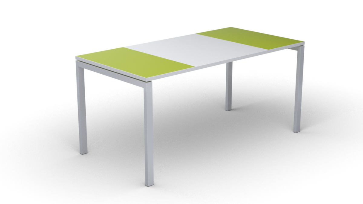 Schrijfkitsch easyDesk in bicolor-look, 4-voetonderstel, breedte 1600 mm, groen/wit/wit  ZOOM