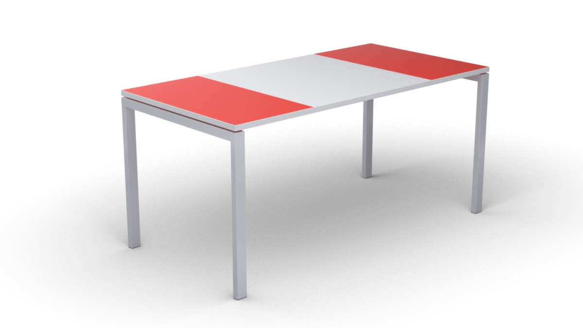 Schrijfkitsch easyDesk in bicolor-look, 4-voetonderstel, breedte 1600 mm, rood/wit  ZOOM