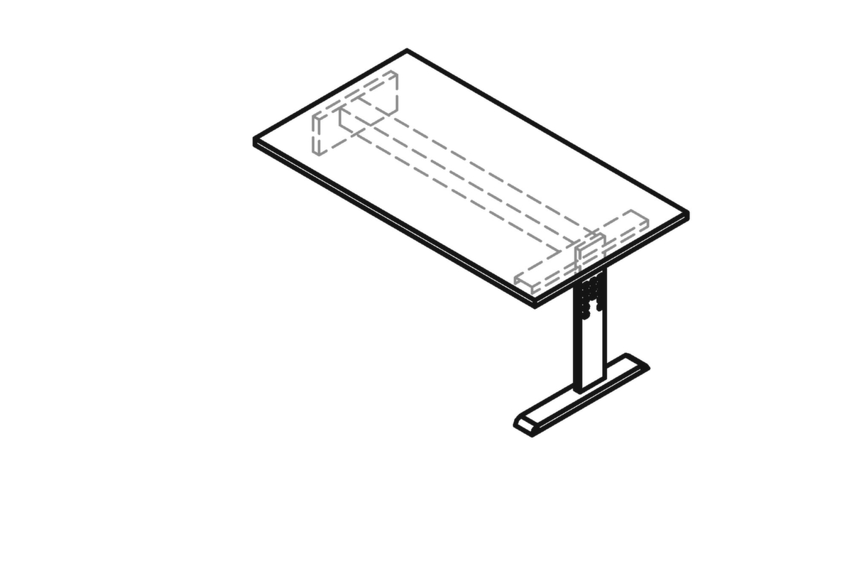 Aanbouwtafel voor sideboard, breedte x diepte 1600 x 800 mm, plaat wit  ZOOM