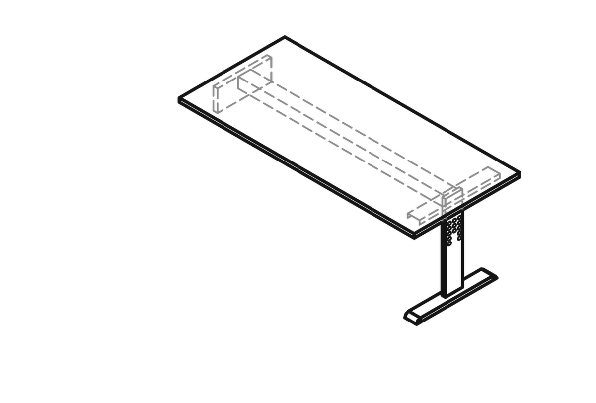 Aanbouwtafel voor sideboard, breedte x diepte 1800 x 800 mm, plaat grijs  ZOOM