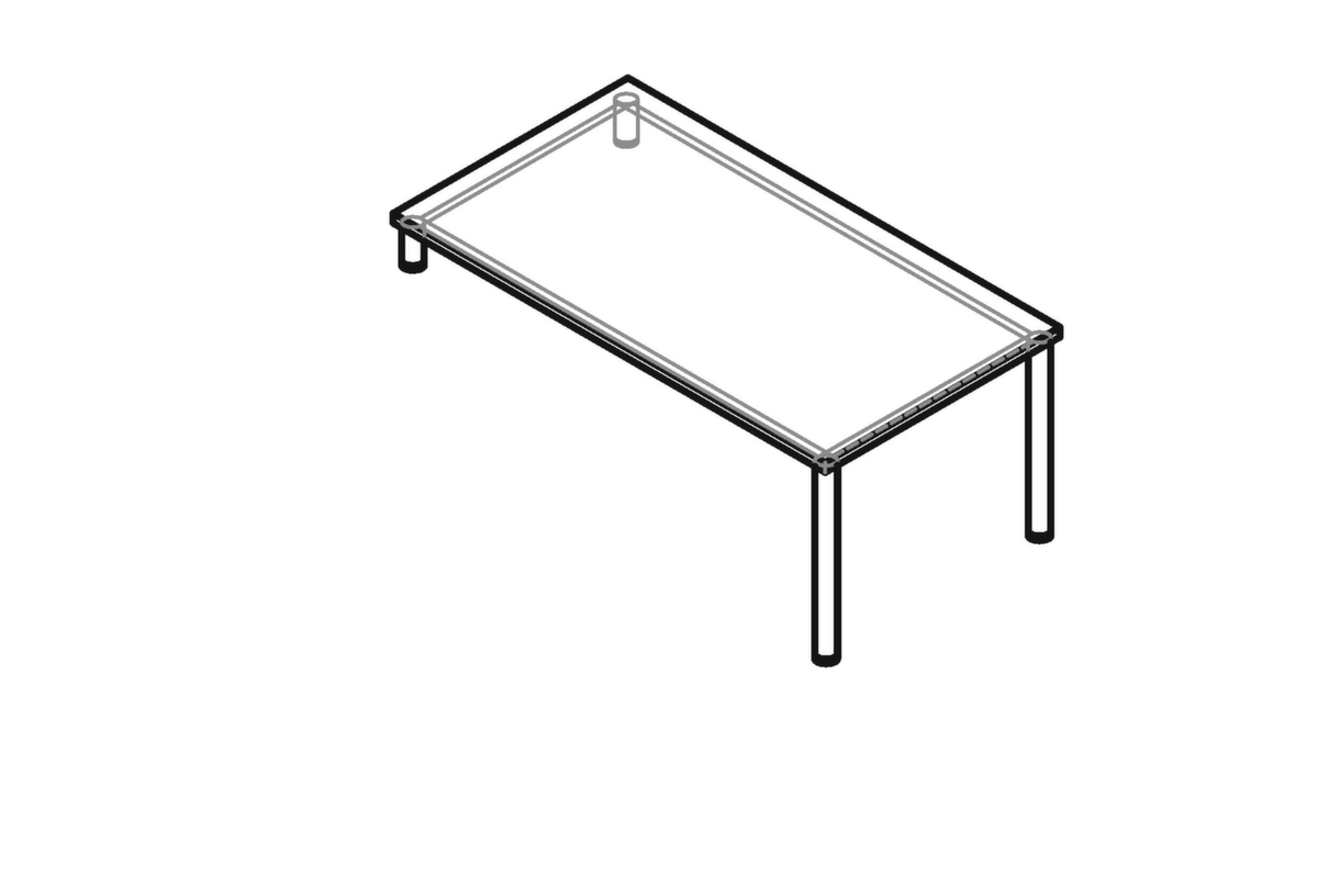 Aanbouwtafel voor sideboard, breedte x diepte 1600 x 800 mm, plaat notenboom  ZOOM