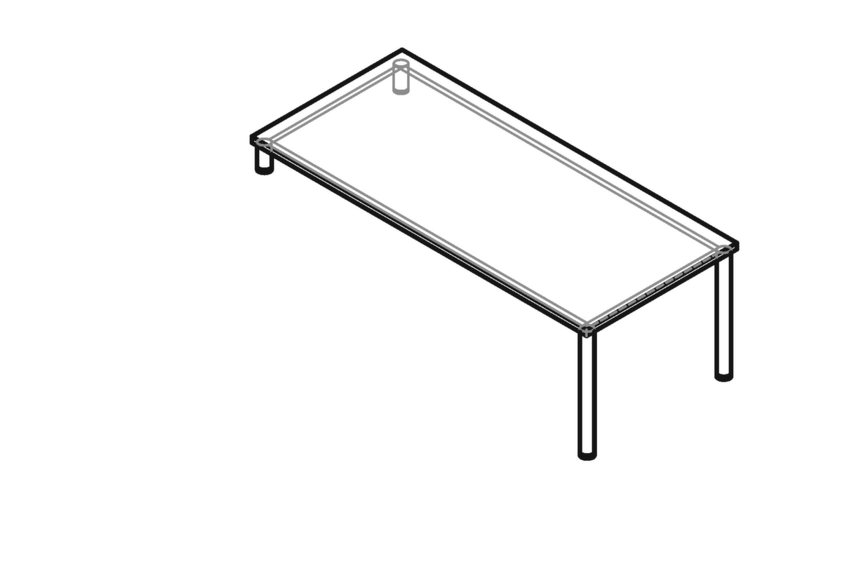 Aanbouwtafel voor sideboard, breedte x diepte 1800 x 800 mm, plaat grijs  ZOOM