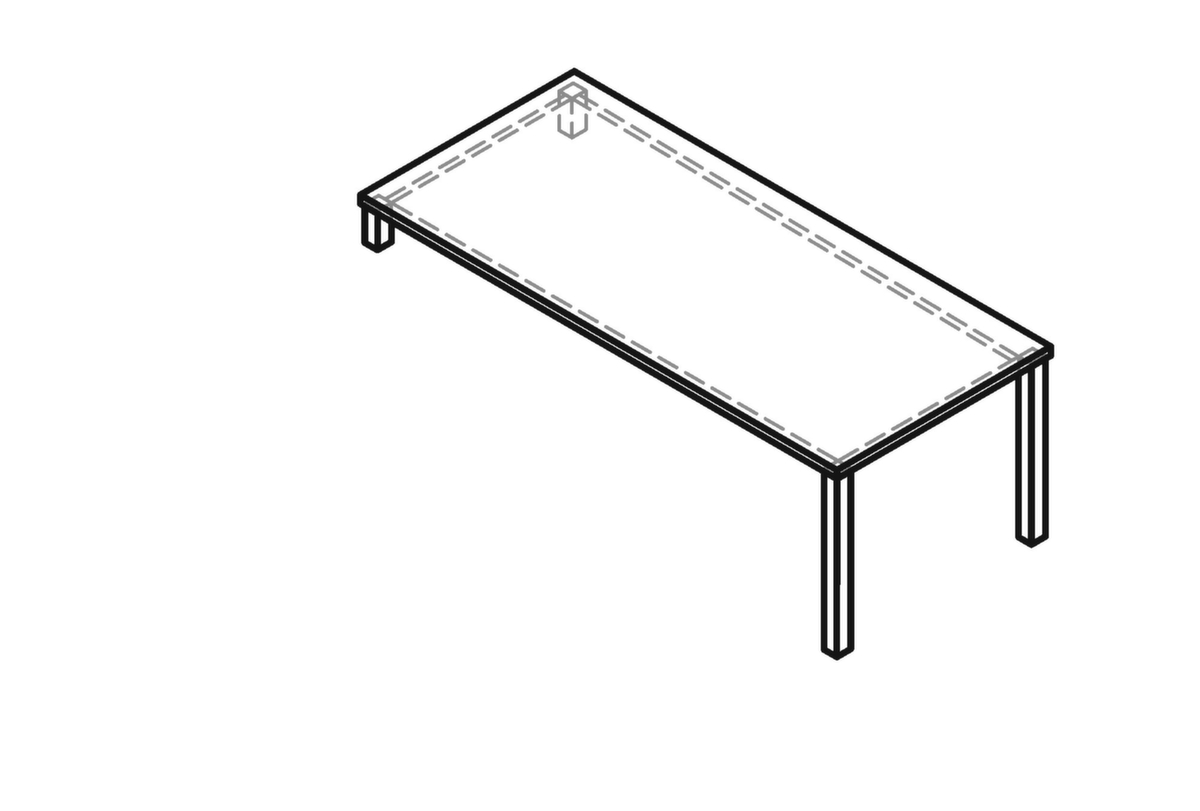 Aanbouwtafel voor sideboard, breedte x diepte 1800 x 800 mm, plaat notenboom  ZOOM