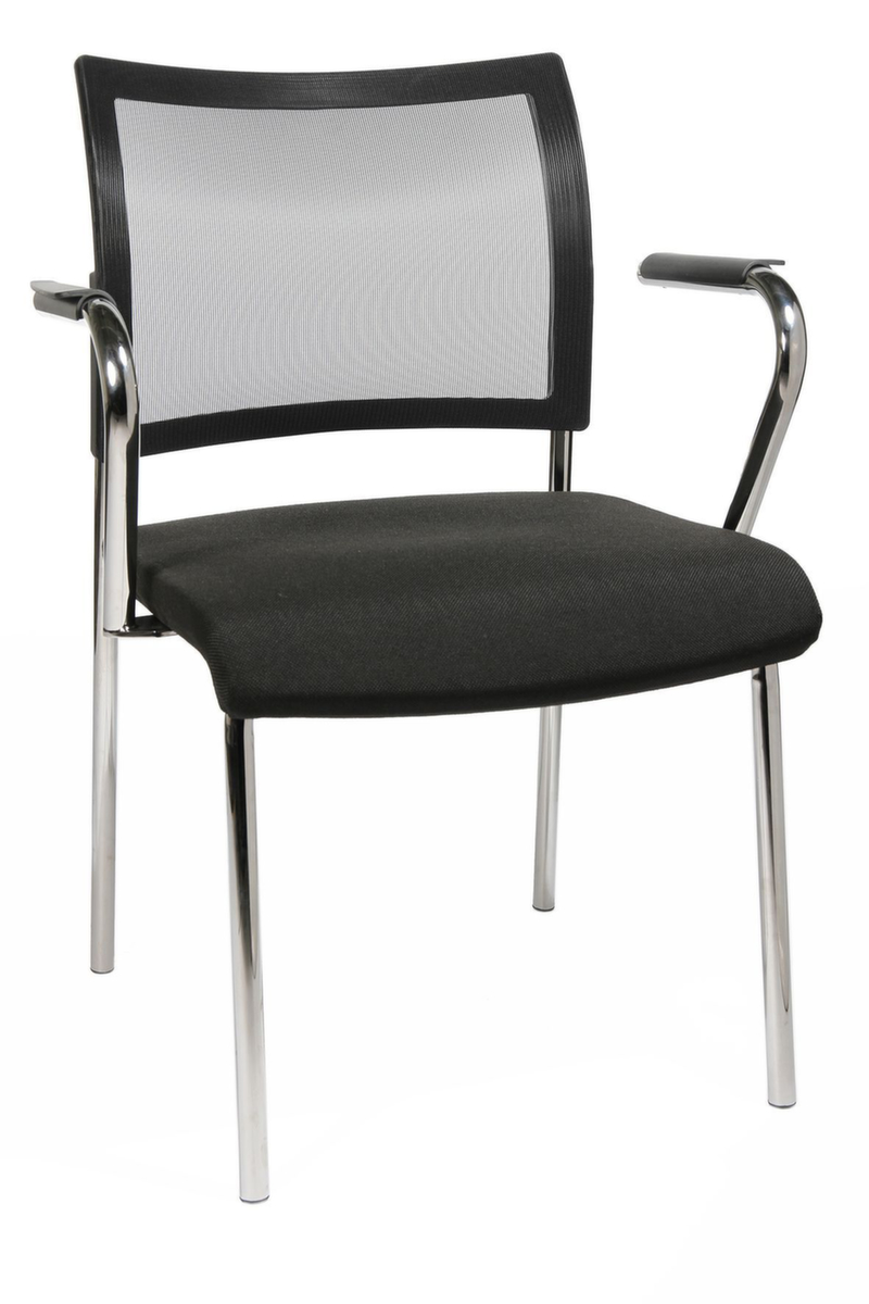 Topstar Bezoekersstoel Visit 10 met netrug, zitting stof (100% polypropyleen), zwart  ZOOM