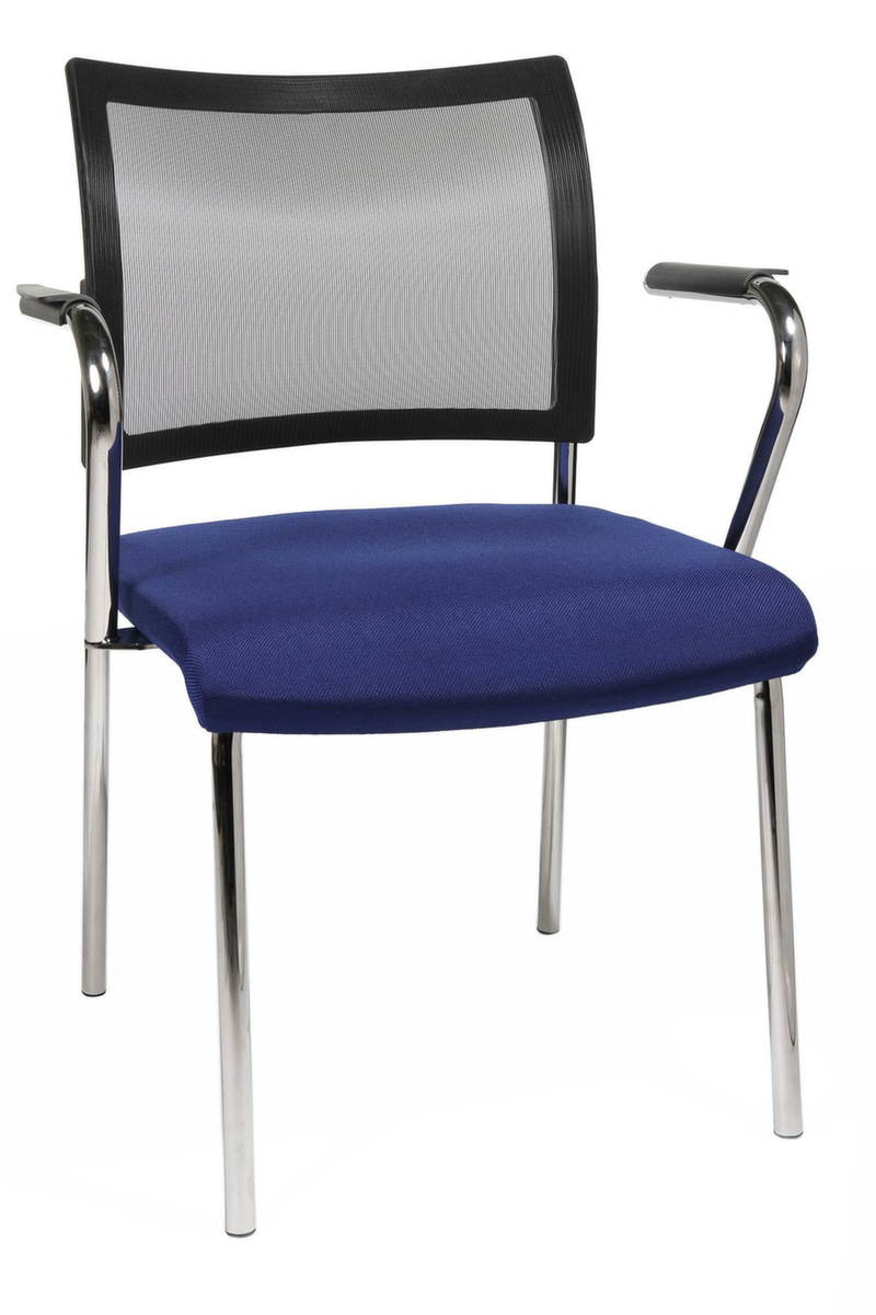 Topstar Bezoekersstoel Visit 10 met netrug, zitting stof (100% polypropyleen), blauw  ZOOM