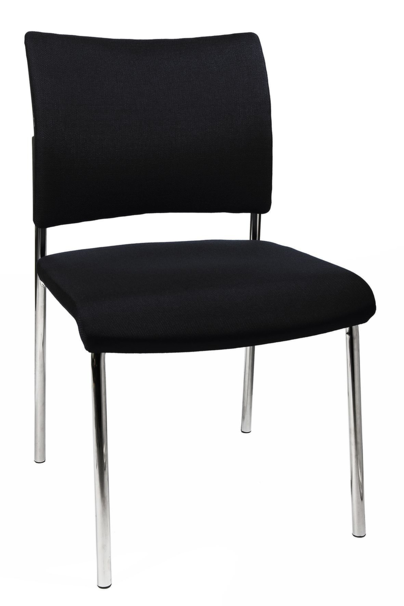 Topstar Bezoekersstoel Visit 10 met beklede rugleuning, zitting stof (100% polypropyleen), zwart  ZOOM