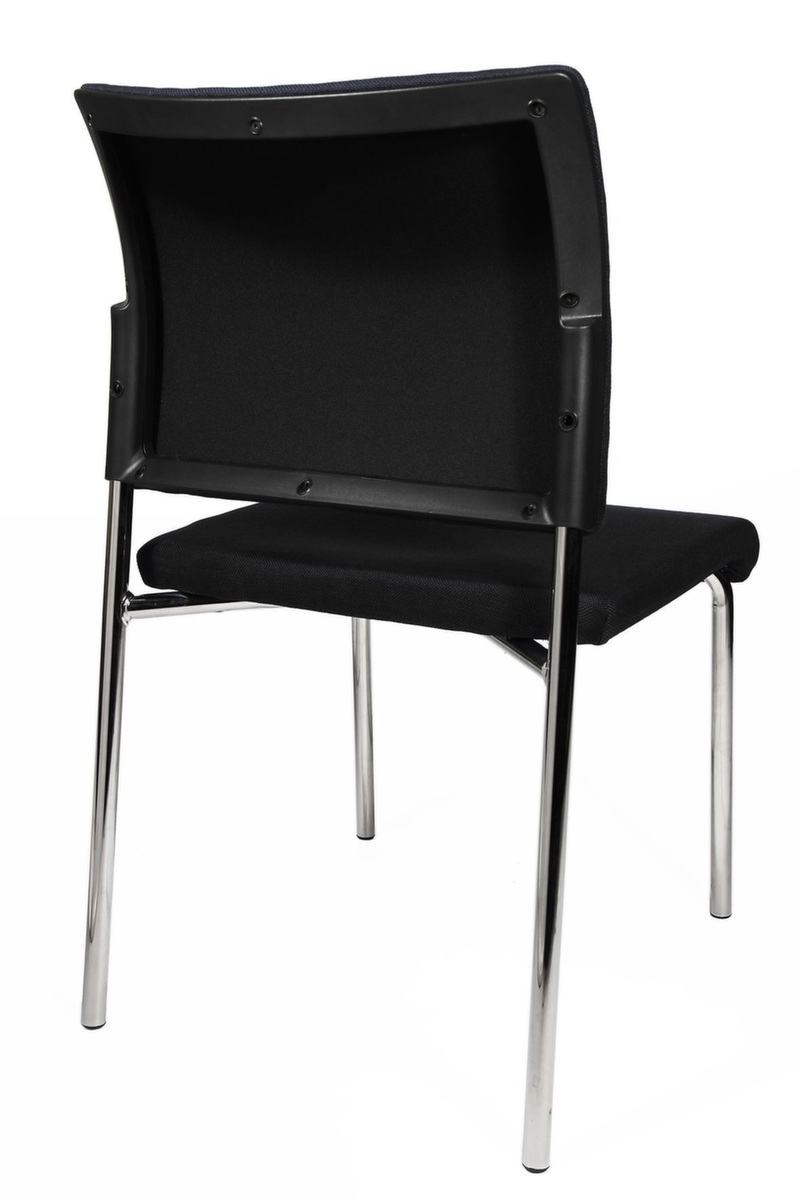 Topstar Bezoekersstoel Visit 10 met beklede rugleuning, zitting stof (100% polypropyleen), zwart  ZOOM