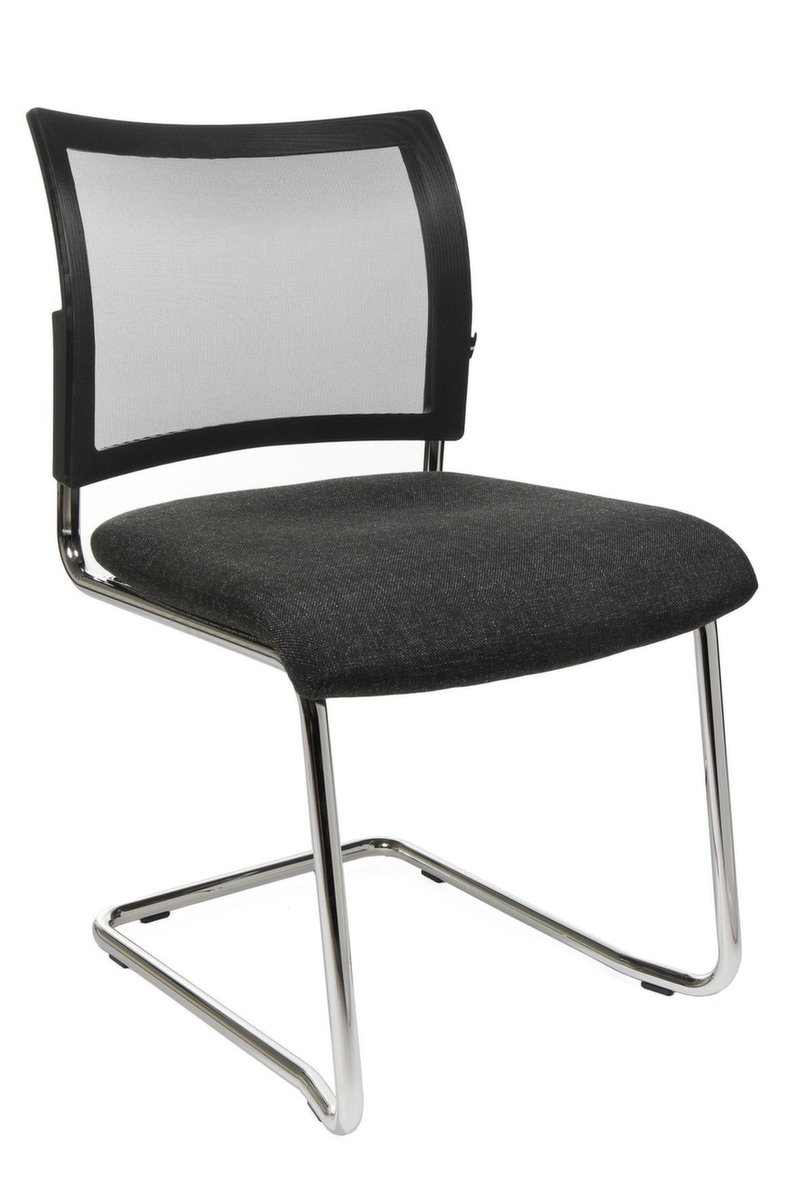 Topstar Bezoekersstoel met sledeframe Visit 20 met netrug, zitting stof (100% polypropyleen), antraciet  ZOOM