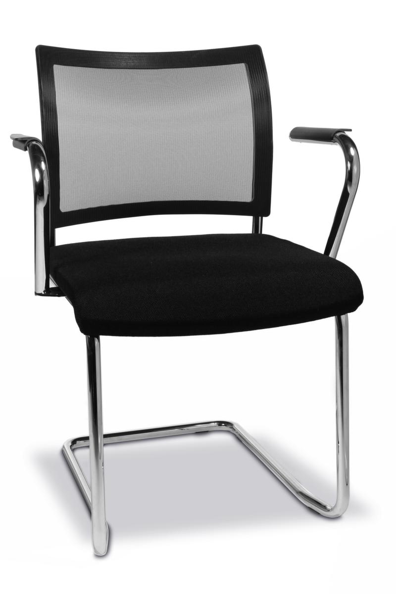Topstar Bezoekersstoel met sledeframe Visit 20 met netrug, zitting stof (100% polypropyleen), zwart  ZOOM