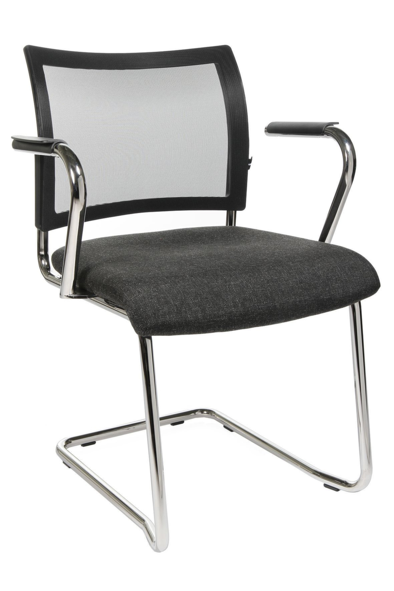 Topstar Bezoekersstoel met sledeframe Visit 20 met netrug, zitting stof (100% polypropyleen), antraciet  ZOOM
