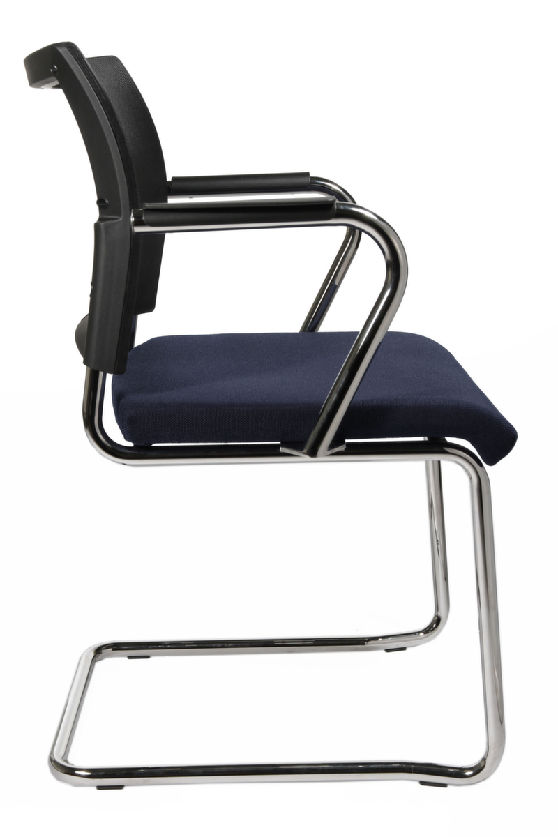 Topstar Bezoekersstoel met sledeframe Visit 20 met netrug, zitting stof (100% polypropyleen), donkerblauw  ZOOM