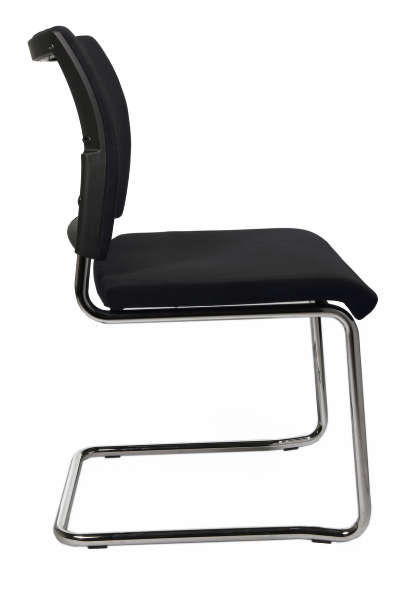 Topstar Beklede bezoekersstoel met sledeframe Visit 20, zitting stof (100% polypropyleen), zwart  ZOOM