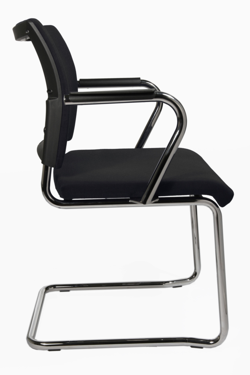 Topstar Beklede bezoekersstoel met sledeframe Visit 20, zitting stof (100% polypropyleen), zwart  ZOOM