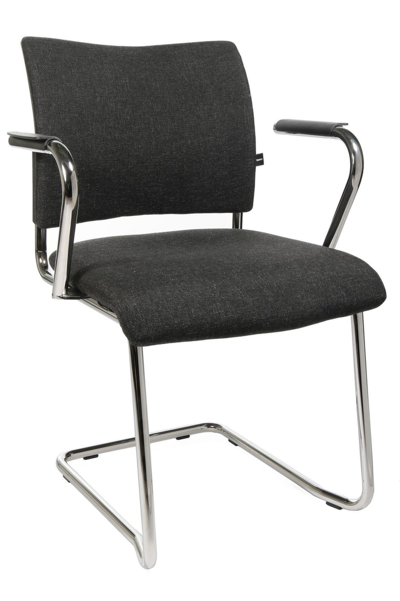 Topstar Beklede bezoekersstoel met sledeframe Visit 20, zitting stof (100% polypropyleen), antraciet  ZOOM