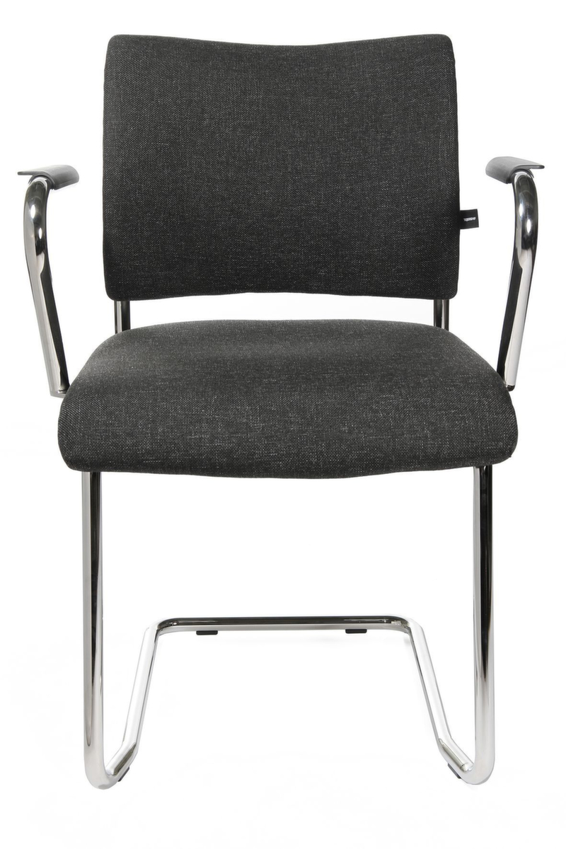 Topstar Beklede bezoekersstoel met sledeframe Visit 20, zitting stof (100% polypropyleen), antraciet