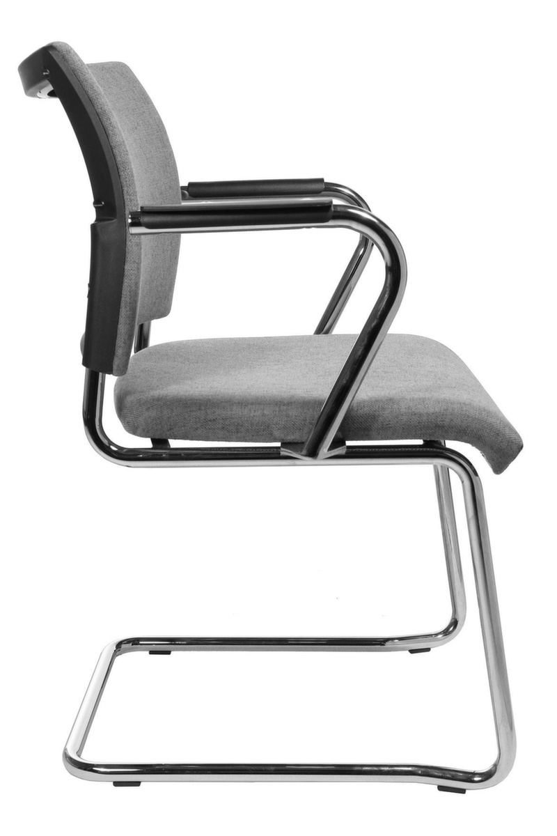 Topstar Beklede bezoekersstoel met sledeframe Visit 20, zitting stof (100% polypropyleen), lichtgrijs  ZOOM