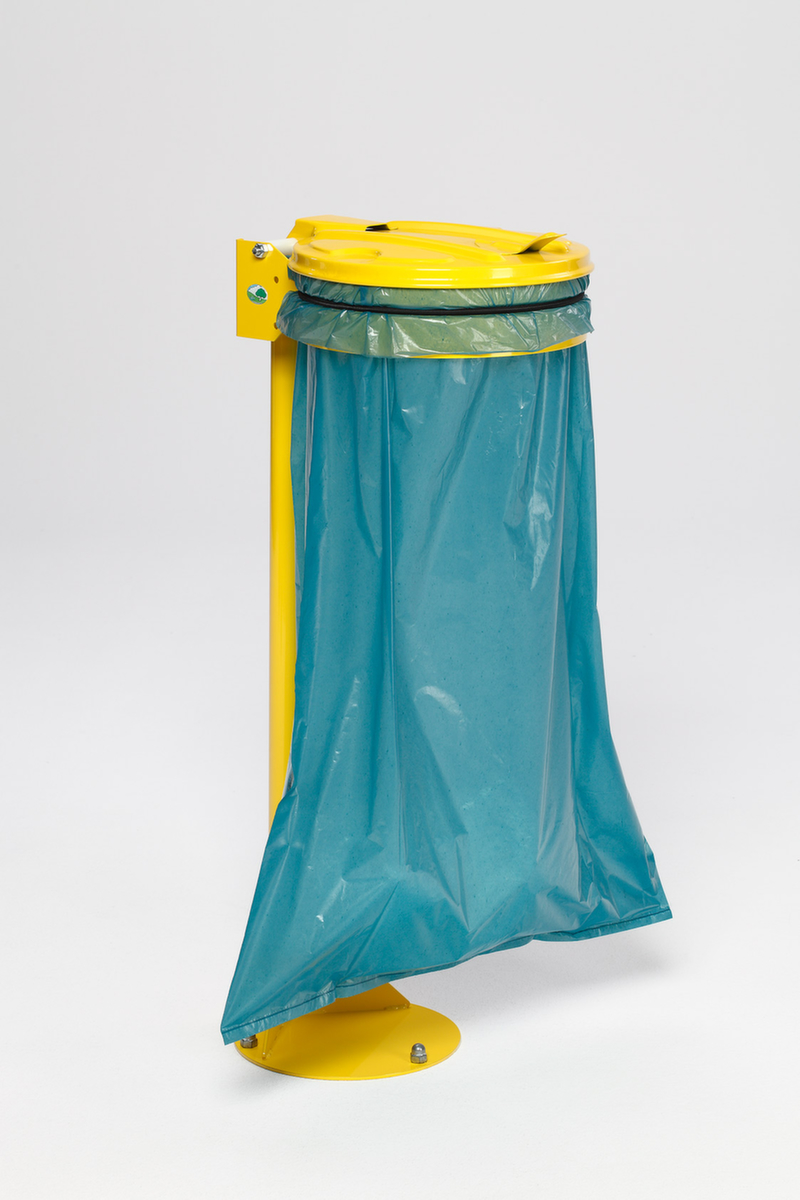 VAR Vuilniszakstandaard met voet, voor 120-liter-zakken, geel, deksel geel  ZOOM