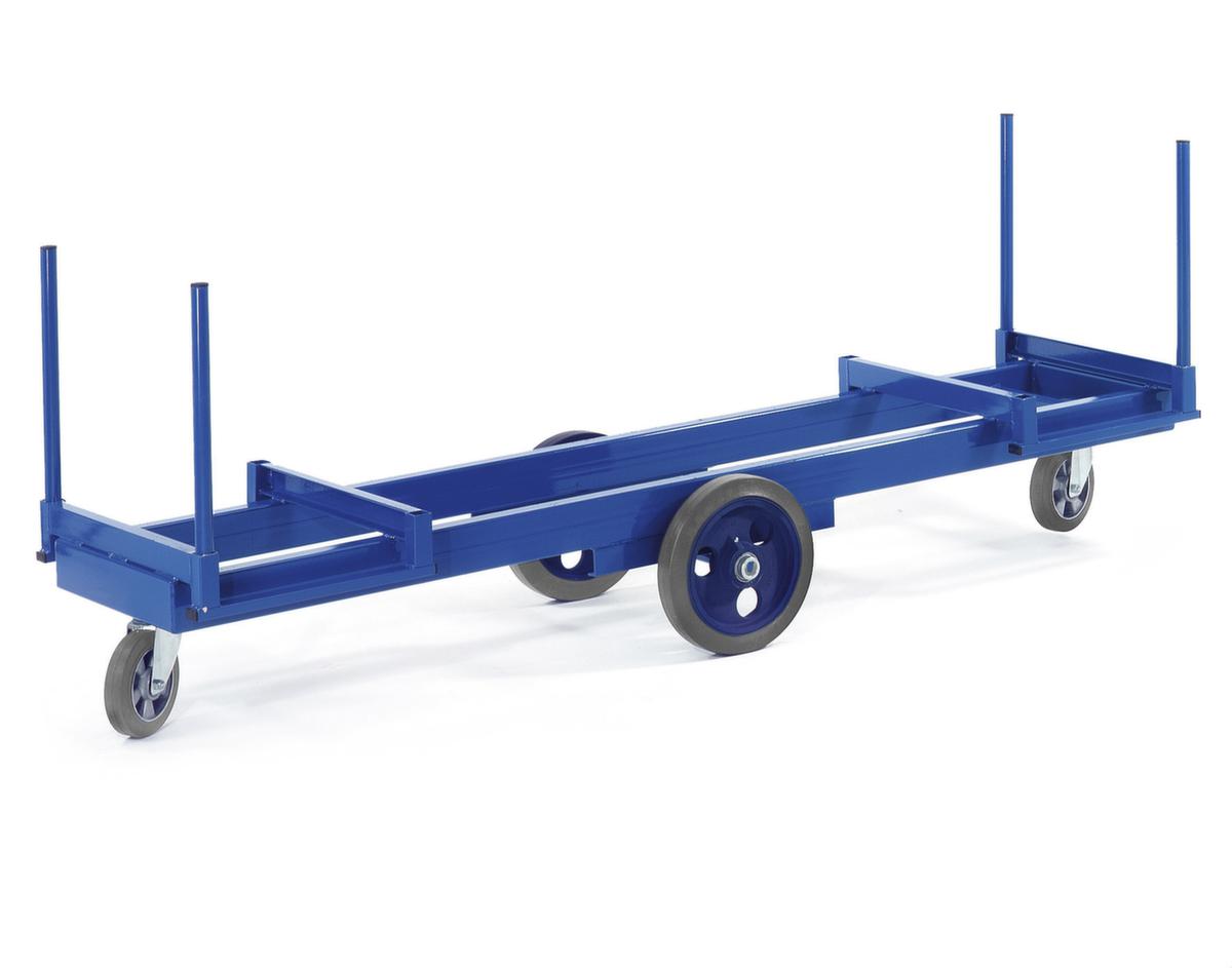 Rollcart Lange materiaalwagen met 2 troggen en 4 palen, draagvermogen 2000 kg, laadvlak lengte x breedte 2500 x 600 mm  ZOOM