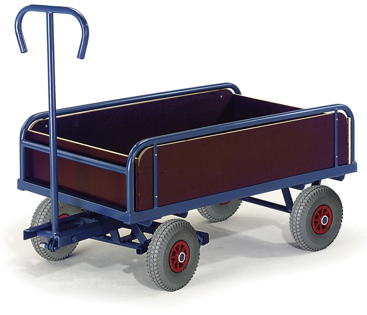 Rollcart Handtrekwagen met 2 assen met stuurmechanisme, draagvermogen 400 kg, laadvlak lengte x breedte 930 x 535 mm  ZOOM