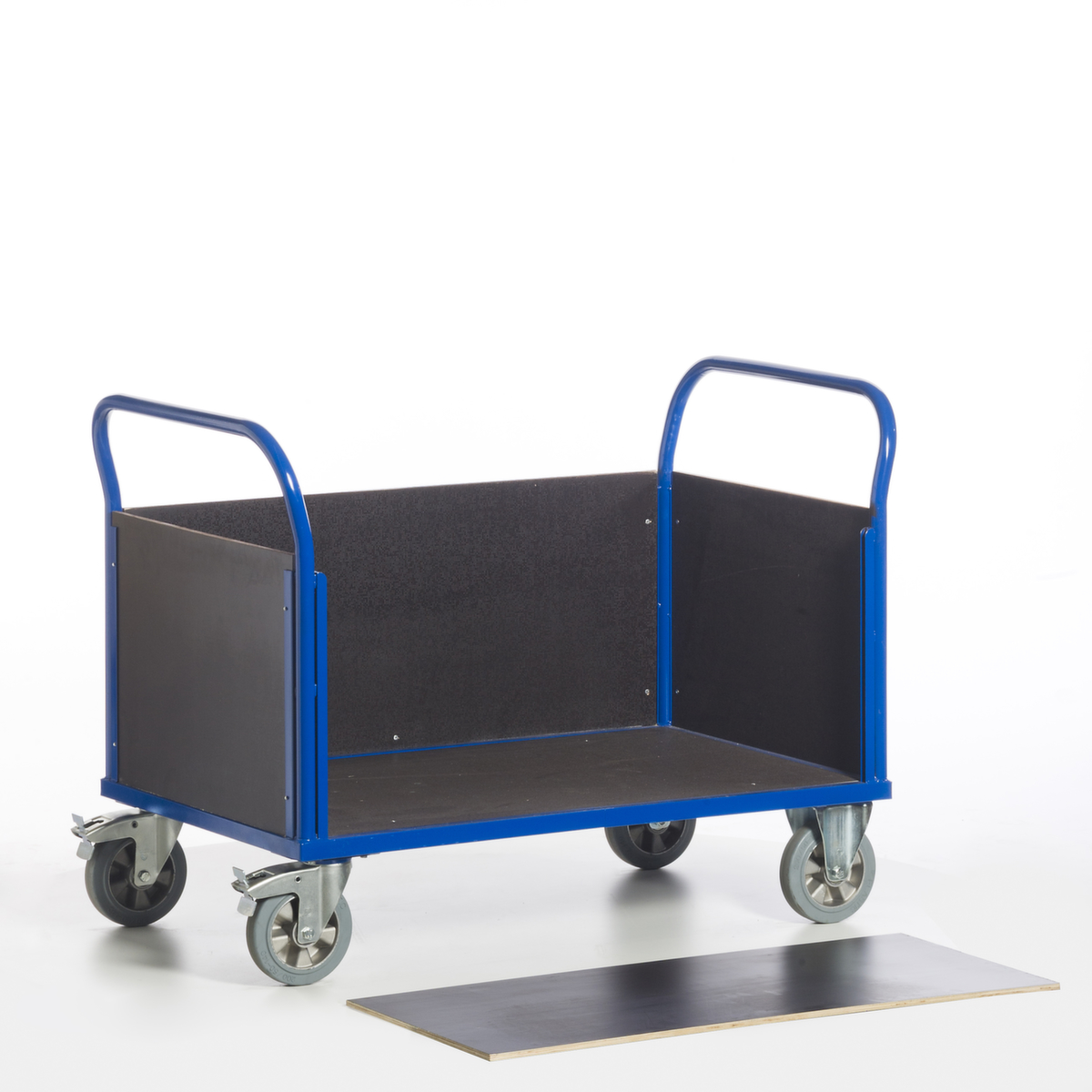 Rollcart Wagen met vier wanden met antislip-laadvlak, draagvermogen 1200 kg, laadvlak lengte x breedte 1000 x 670 mm  ZOOM