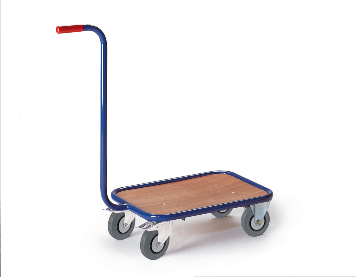 Rollcart Handgreeprol met houten laadvloer, draagvermogen 200 kg, 2 zwenk- en 2 bokwielen  ZOOM