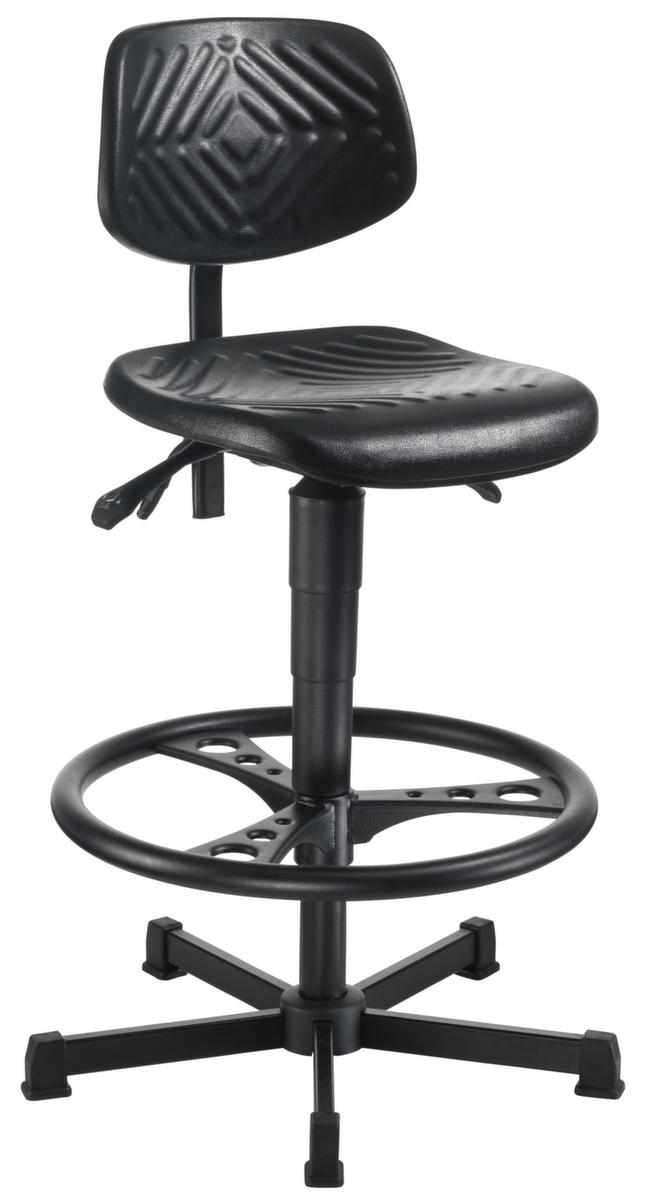 meychair Werkstoel Workster Komplex met zithoekverstelling, zitting PU-schuim zwart, met Kunststof glijders  ZOOM