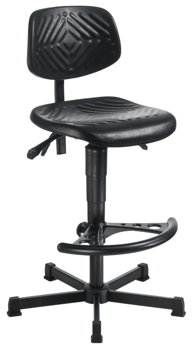 meychair Werkstoel Workster Komplex met zithoekverstelling, zitting PU-schuim zwart, met Kunststof glijders  ZOOM
