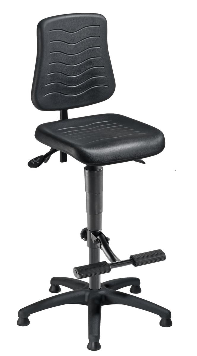 meychair Werkplaatsstoel Workster Allround met zithoekverstelling, zitting PU-schuim zwart, met Kunststof glijders  ZOOM