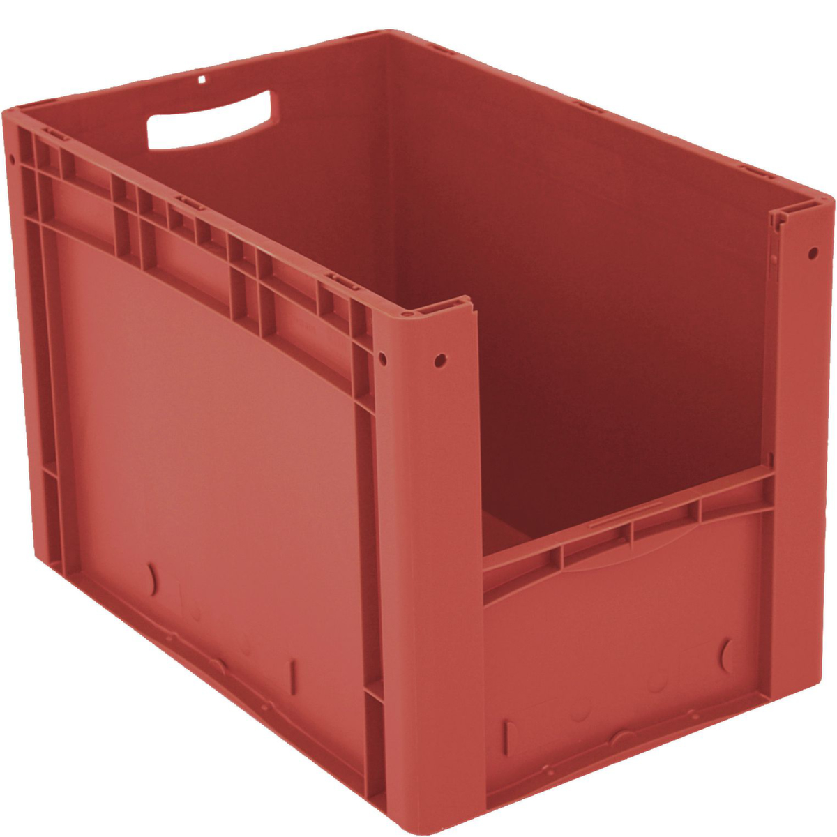 Euronorm zichtbare opslagcontainer met toegangsopening, rood, HxLxB 420x600x400 mm  ZOOM