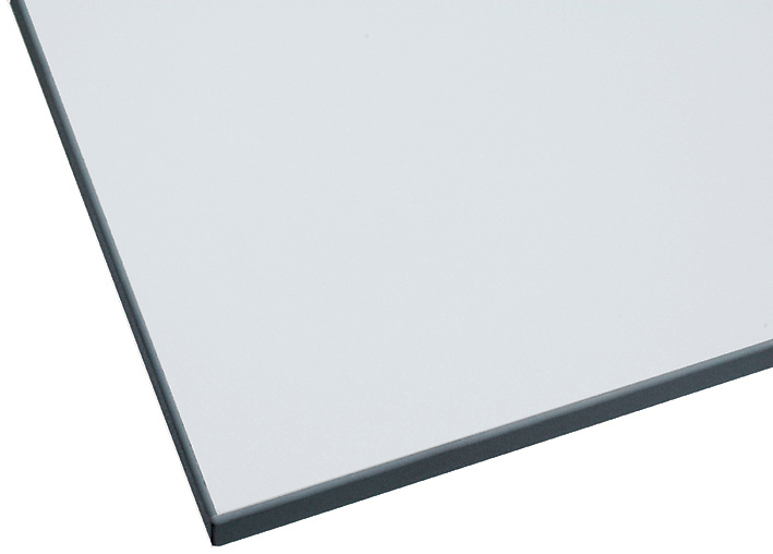 Aanbouwtafel voor montagetafel met licht frame, breedte x diepte 1250 x 750 mm, plaat lichtgrijs  ZOOM