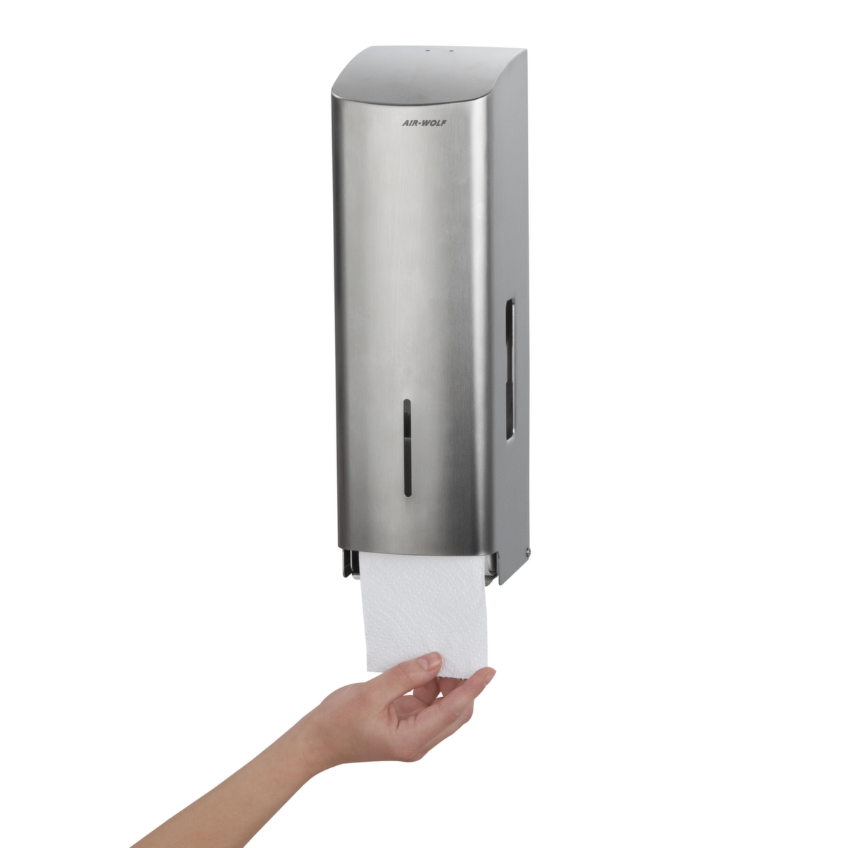 AIR-WOLF Toiletpapierautomaat Gamma voor 3 rollen, RVS  ZOOM