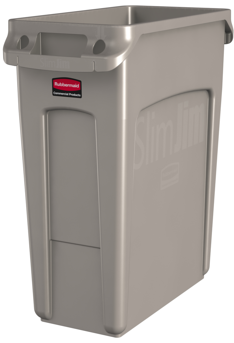 Rubbermaid Afvalverzamelaar Slim Jim® met ventilatiekanalen, 60 l, beige  ZOOM