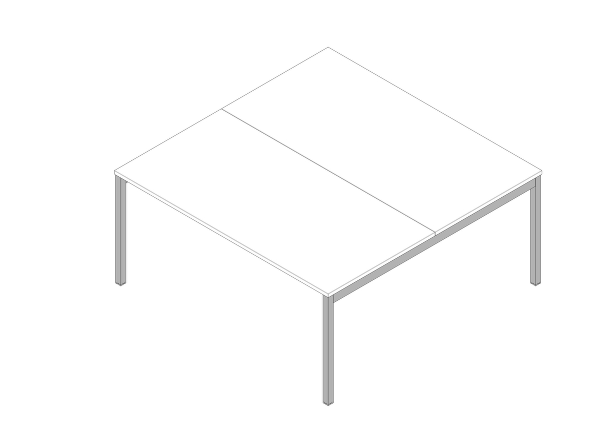 Quadrifoglio In hoogte verstelbare benchtafel Practika met 2 tafelbladen