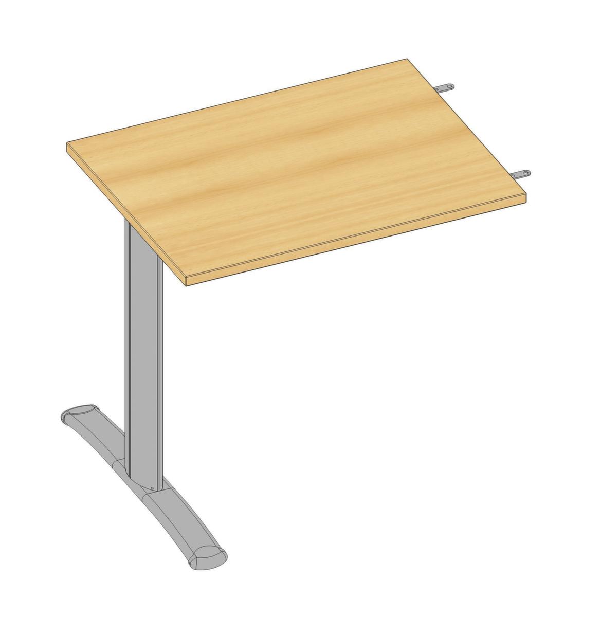 Quadrifoglio Aanbouwtafel Practika voor bureau met C-voetonderstel, breedte x diepte 800 x 600 mm, plaat beuken