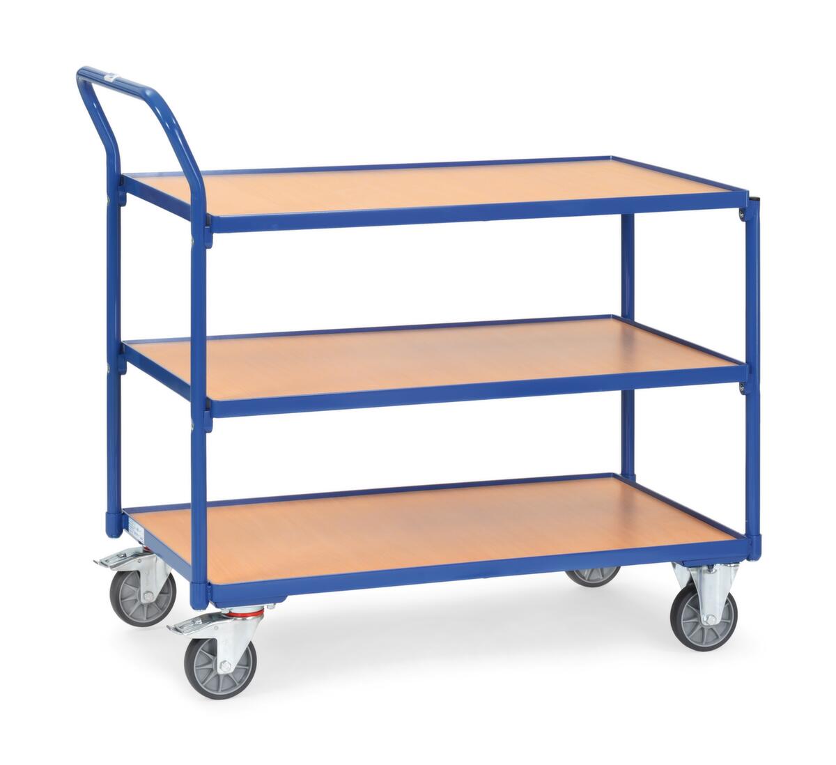 fetra lichte tafelwagen houten bodem met rand 850x500 mm, draagvermogen 300 kg, 3 etages  ZOOM
