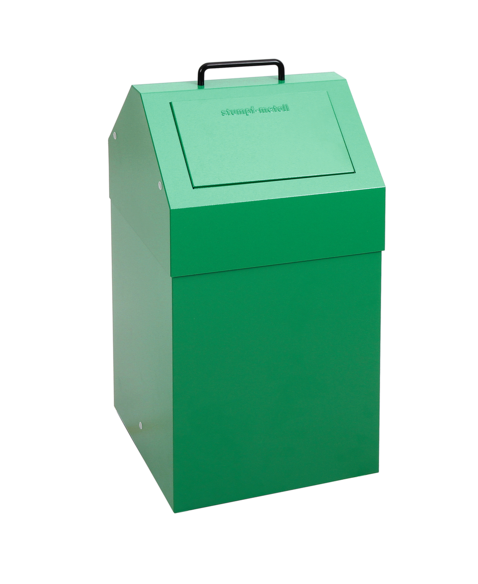 stumpf Brandvertragende container voor recyclebaar materiaal, 45 l, RAL6024 verkeersgroen, deksel RAL6024 verkeersgroen  ZOOM