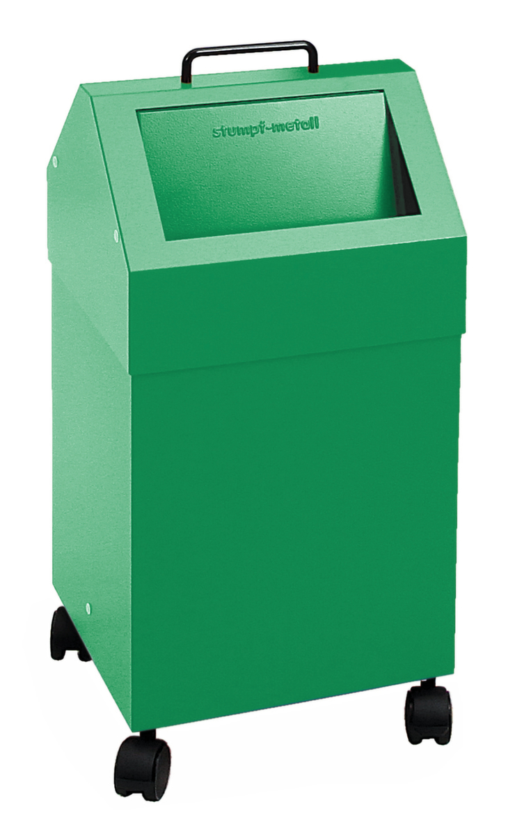 stumpf Brandvertragende container voor recyclebaar materiaal, 45 l, RAL6024 verkeersgroen, deksel RAL6024 verkeersgroen  ZOOM