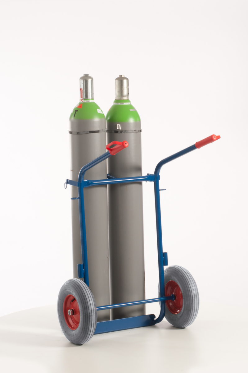 Rollcart Flessenwagen, voor 2x40/50 l fles, lucht-banden  ZOOM