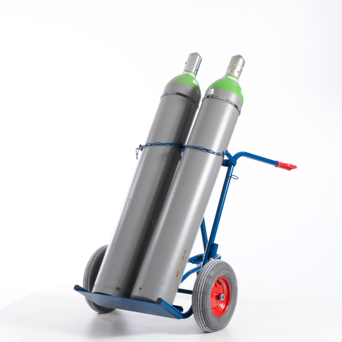 Rollcart Flessenwagen met steunwiel, voor 2x40/50 l fles, lucht-banden  ZOOM